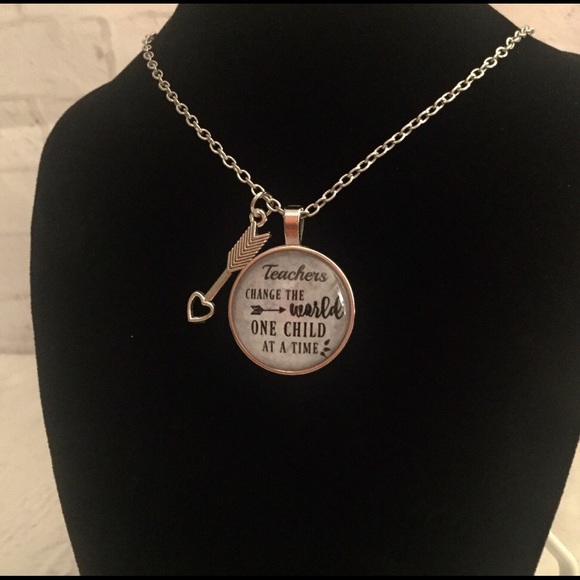New Celebrate "Teachers" Silver Necklace - Picture 2 of 4